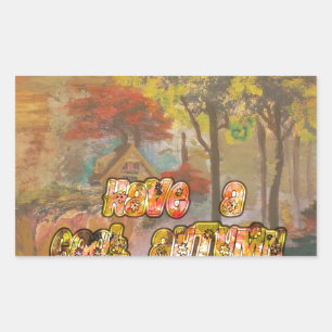 Sticker Rectangulaire Cool vintage Hakuna Matata Avoir un cool Autum Sea