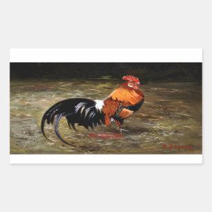 Sticker Rectangulaire Coq/Gaulois/Rooster