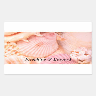 Sticker Rectangulaire Coques roses