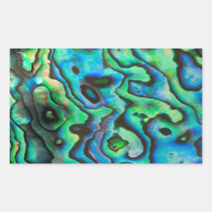 Sticker Rectangulaire Coquille d'ormeau bleu azur