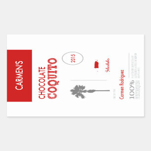 Sticker Rectangulaire Coquito de Porto Rico Rouge