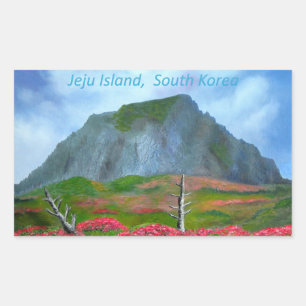 Sticker Rectangulaire Corée de l'île de Jeju (제 주 도)