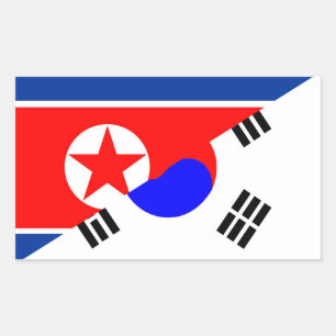 Sticker Rectangulaire corée du sud-nord symbole du pays du drapeau à moi
