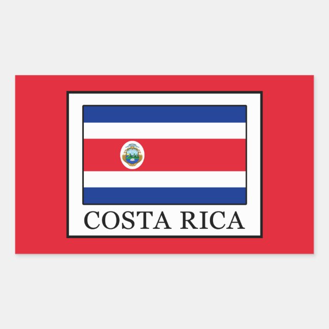 Sticker Rectangulaire Costa Rica (Devant)