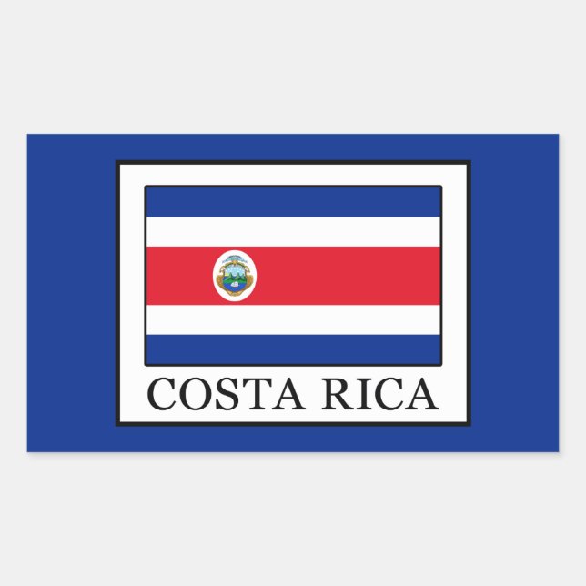 Sticker Rectangulaire Costa Rica (Devant)