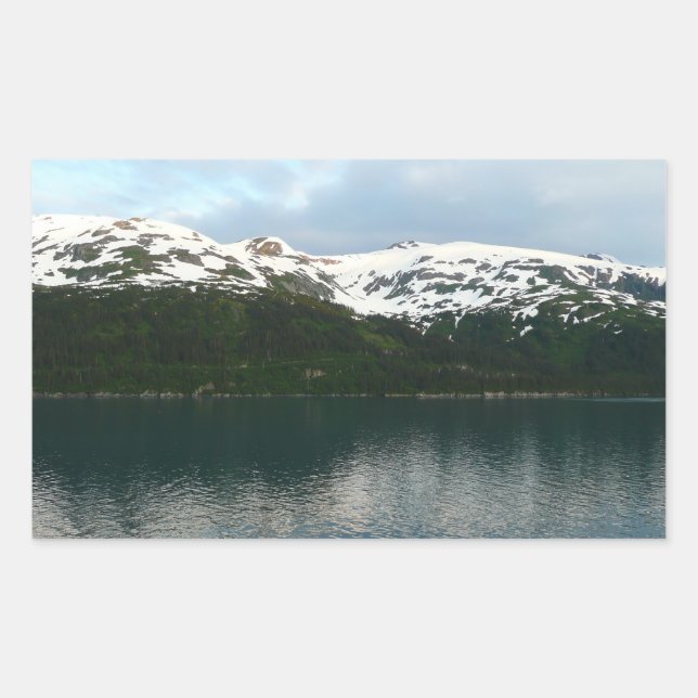 Sticker Rectangulaire Côte de l'Alaska à Dusk (Devant)