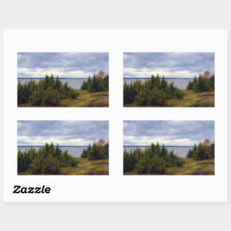 Sticker Rectangulaire Côte tranquille de Vormsi