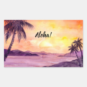 Sticker Rectangulaire Coucher de soleil dans les tropiques par Farida Gr