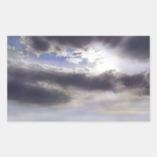 Sticker Rectangulaire Coucher de soleil sur la peinture d'aquarelle du l