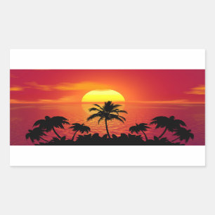 Sticker Rectangulaire Coucher de soleil tropical