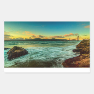 Sticker Rectangulaire Coucher du soleil à la plage de Baker