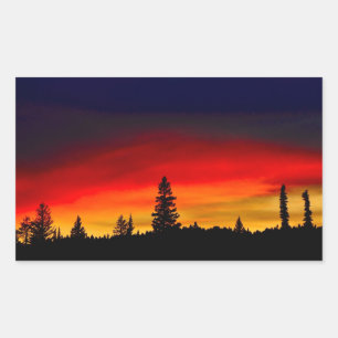 Sticker Rectangulaire Coucher du soleil de Yellowstone