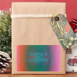 Sticker Rectangulaire couleur mirage "La vie est un voyage"