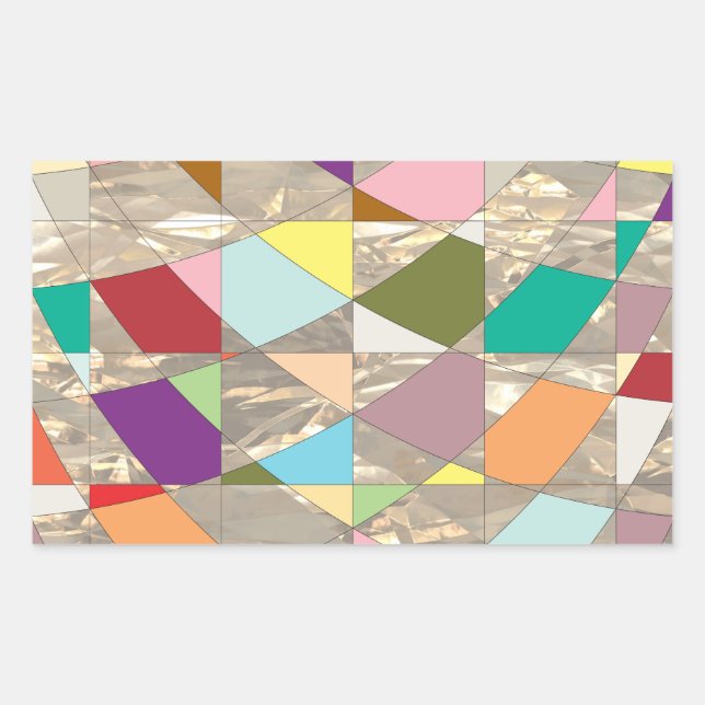 Sticker Rectangulaire Couleurs Abstraites or (Devant)