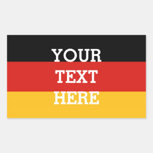 Sticker Rectangulaire COULEURS ALLEMANDES DE DRAPEAU + votre texte
