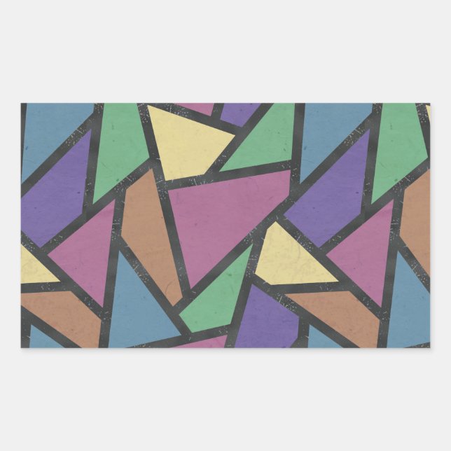Sticker Rectangulaire Couleurs arc-en-ciel en mosaïque motif (Devant)