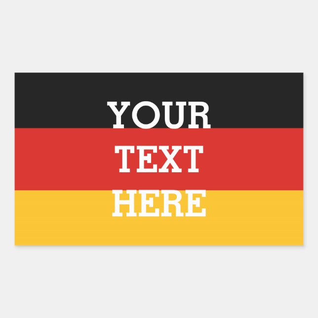 Sticker Rectangulaire COULEURS DE DRAG ALLEMANDE + votre texte (Devant)