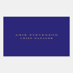 Sticker Rectangulaire Couleurs d'or bleu Professional Classic Plain