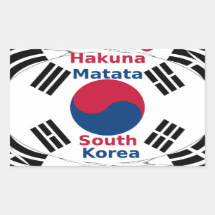 Sticker Rectangulaire Couleurs du drapeau national sud-coréen Art Imprim