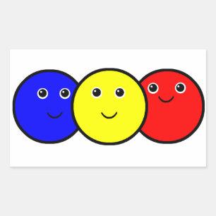 Sticker Rectangulaire Couleurs Primaires