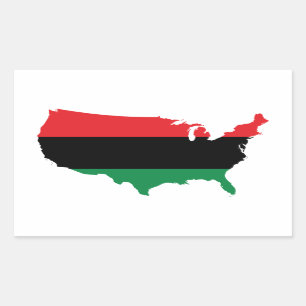 Sticker Rectangulaire Couleurs rouges, noires et vertes de