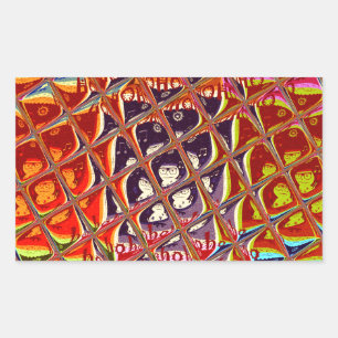 Sticker Rectangulaire Couleurs spéciales Noël Père Noël neige HoHoho Pop