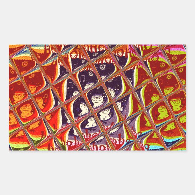 Sticker Rectangulaire Couleurs spéciales Noël Père Noël neige HoHoho Pop (Devant)