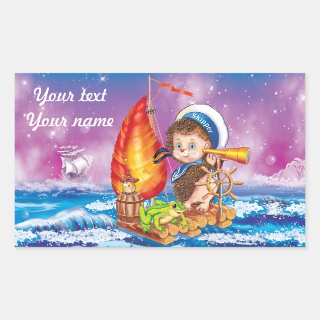 Sticker Rectangulaire Courageux marin (Devant)