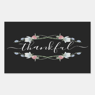 Sticker Rectangulaire Couronne florale sauvage, Thanksgiving