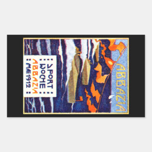 Sticker Rectangulaire Course en bateau de vitesse Abbazia 1912