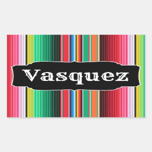 Sticker Rectangulaire Couverture mexicaine de Serape d'Espagnol fait sur