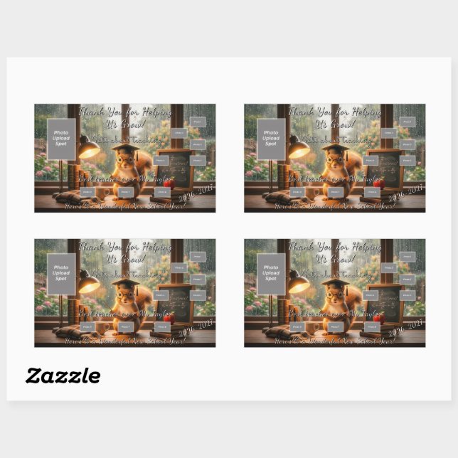 Sticker Rectangulaire Cozy Rainy Day Squirrel Teacher Appreciation (Feuille)