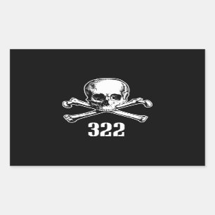 Sticker Rectangulaire Crâne et os 322