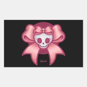 Sticker Rectangulaire Crâne 'n lignes