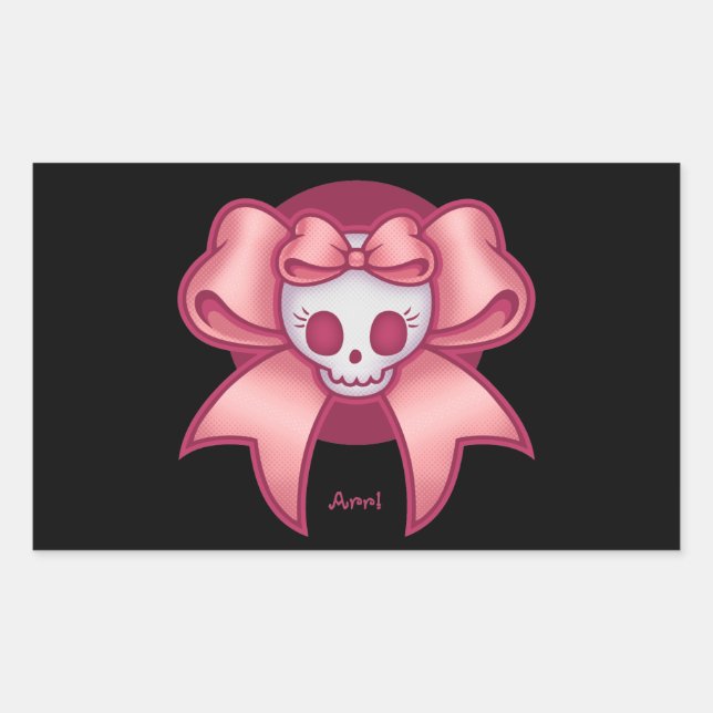 Sticker Rectangulaire Crâne 'n lignes (Devant)