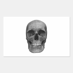 Sticker Rectangulaire Crâne noir et blanc
