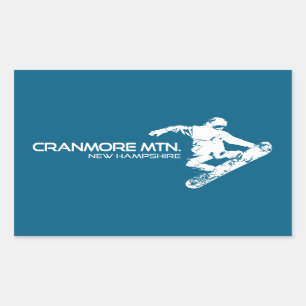 Sticker Rectangulaire Cranmore Mountain Resort New Hampshire Snowboarder