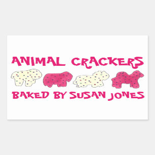 Sticker Rectangulaire Craqueurs Animaux De Cirque Fait Maison Cookies Cu