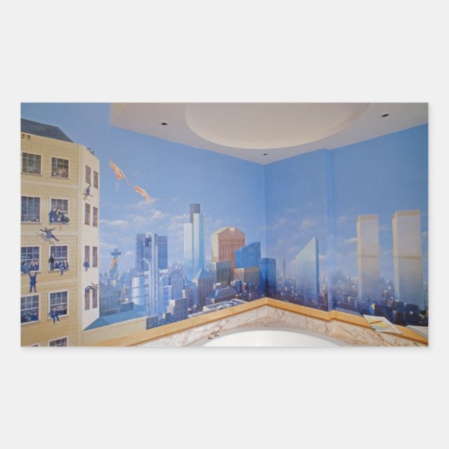 Sticker Rectangulaire Crash de Londres New York (Devant)