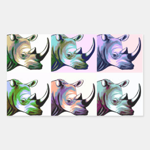 Sticker Rectangulaire Crash de Rhinos Pop Art