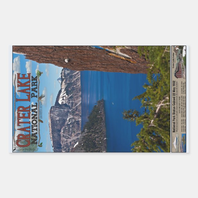 Sticker Rectangulaire Crater Lake - Poster d'information (Devant)