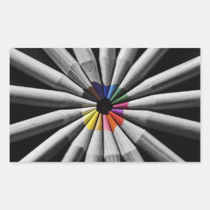 Sticker Rectangulaire Crayons de spectre de couleurs