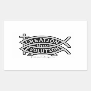 Sticker Rectangulaire CRÉATION à travers l'autocollant d'ÉVOLUTION