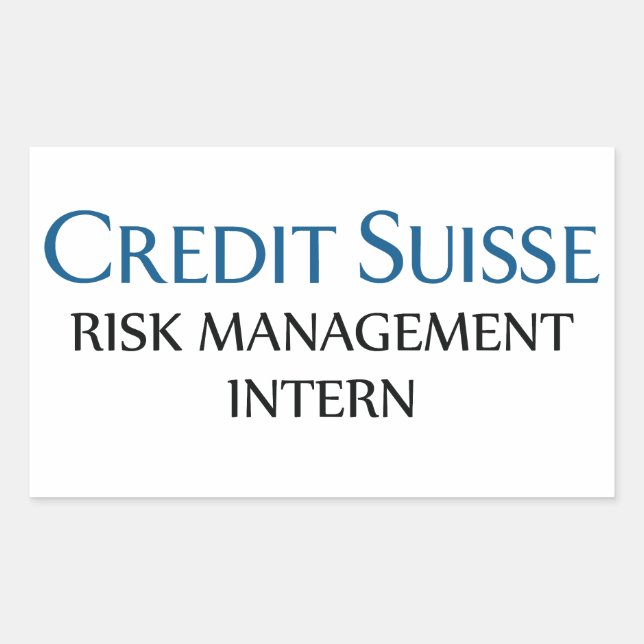 Sticker Rectangulaire Credit Suisse stagiaire en gestion des risques (Devant)