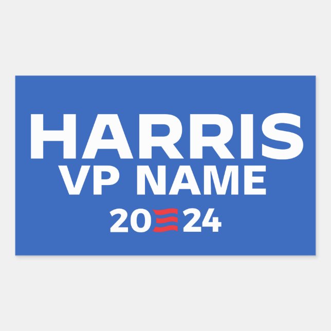 Sticker Rectangulaire Créez votre propre billet Harris / VP 2024 (Devant)