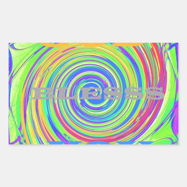 Sticker Rectangulaire Créez votre propre Dieu Bénissez-vous un texte ins (Devant)