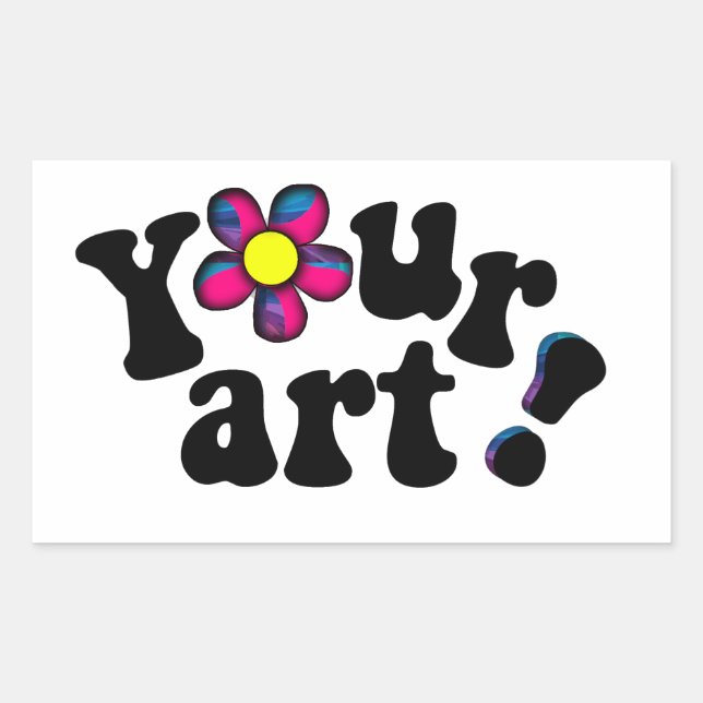 Sticker Rectangulaire Créez votre propre plaque ou nom artistique (Devant)