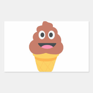 Sticker Rectangulaire crème glacée cône émoji