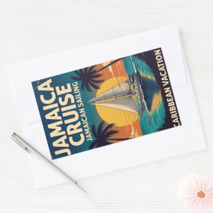 Sticker Rectangulaire Croisière Jamaïque Rêve des Caraïbes