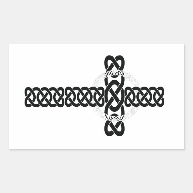 Sticker Rectangulaire Croix celtique (Devant)